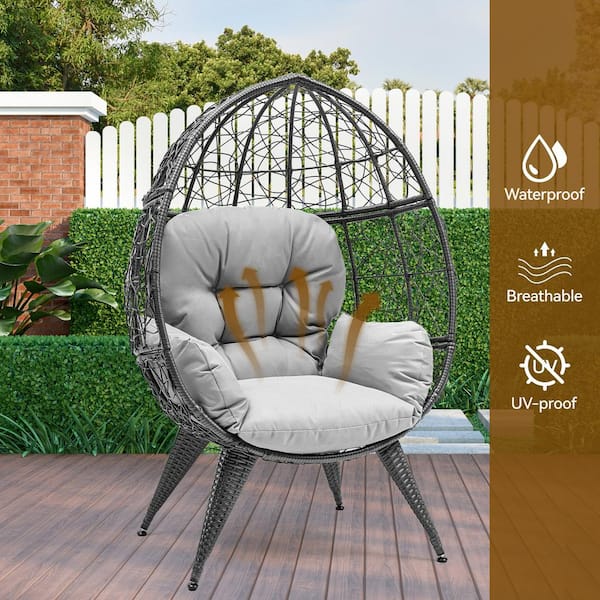 Large rattan cocoon seating for backyard online