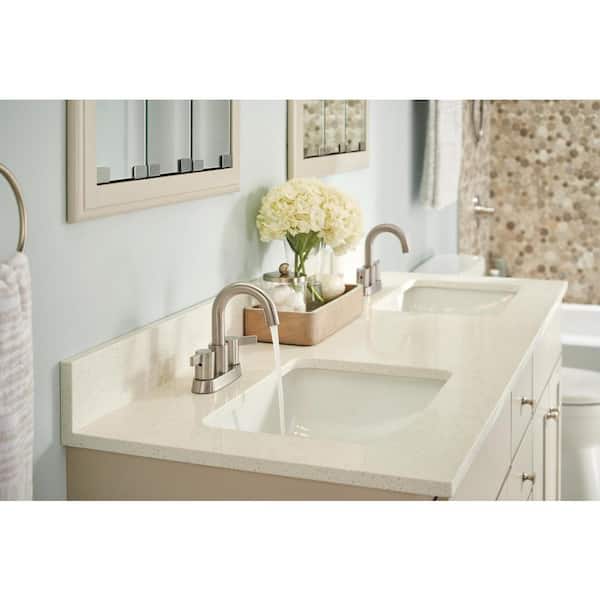 Precept 4 in. Centerset 2-Handle Bathroom Faucet in Brushed Nickel