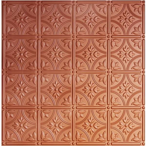 Global Specialty Products Dimensions 2 ft. x 2 ft. Copper Tin Ceiling Tile for Refacing in T-Grid Systems