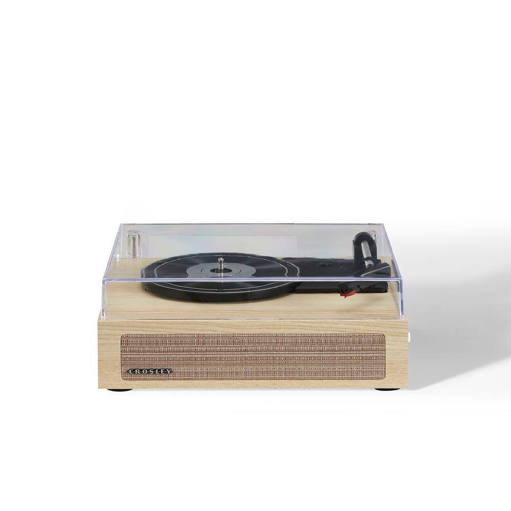 Natural Wood Portable Belt Drive Turntable with Bluetooth