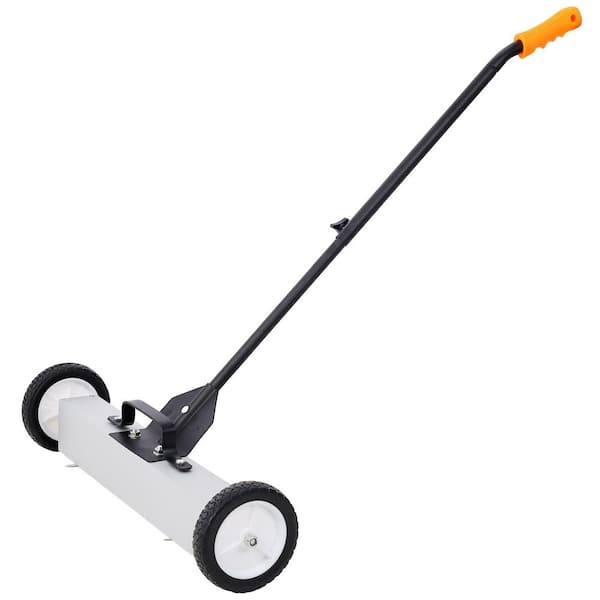 24 in. Rolling Magnetic Pick-Up Sweeper with Release, for Nails Needles Screws Collection, 30 lbs. Capacity