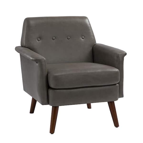 JAYDEN CREATION Mutina Grey armchair with Solid wood Legs