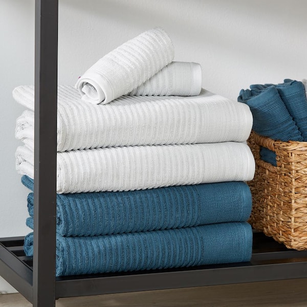 LANE LINEN Luxury Ribbed Bath Towels - 100% Cotton Towels for Bathroom,  Zero Twi