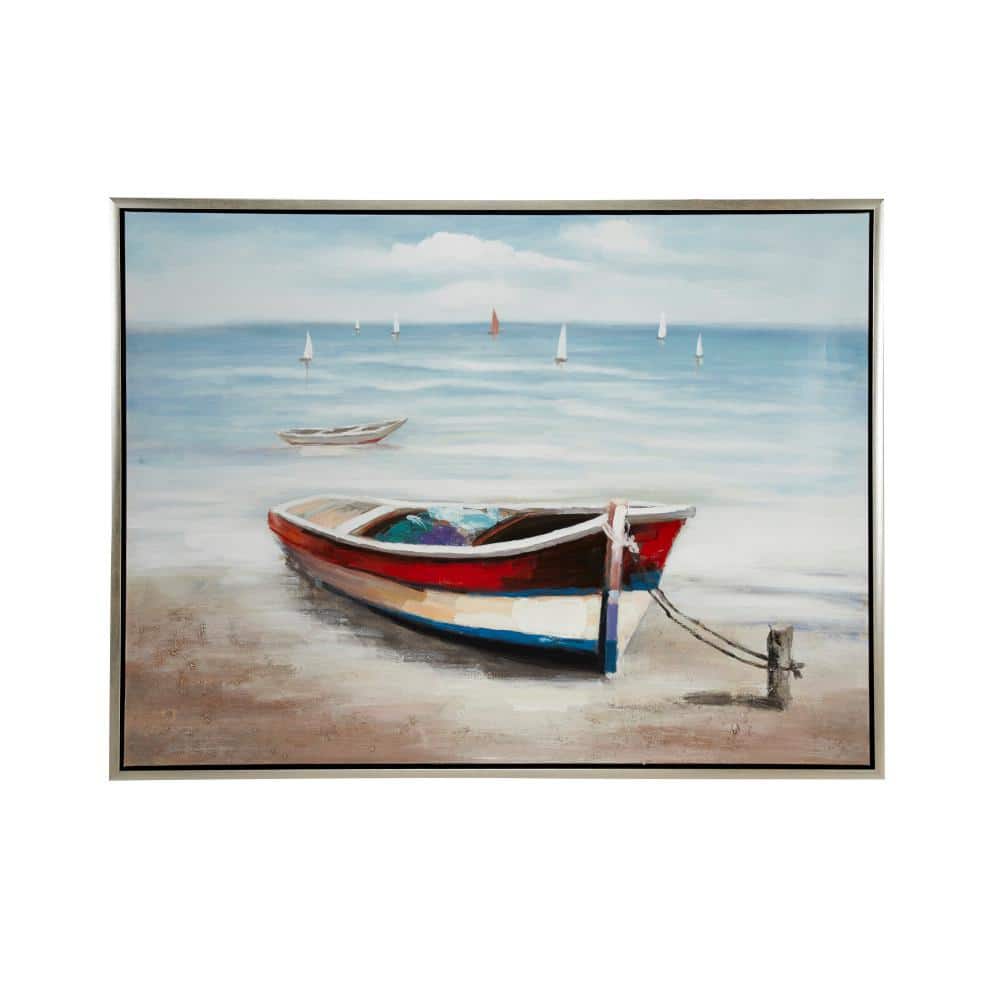 Multi Colored Nautical Acrylic Canvas Framed Wall Art
