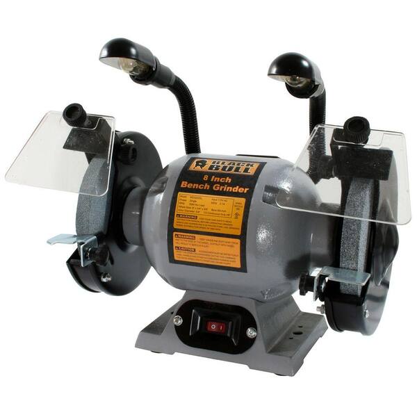 BLACK BULL 8 in. Bench Grinder with Lights