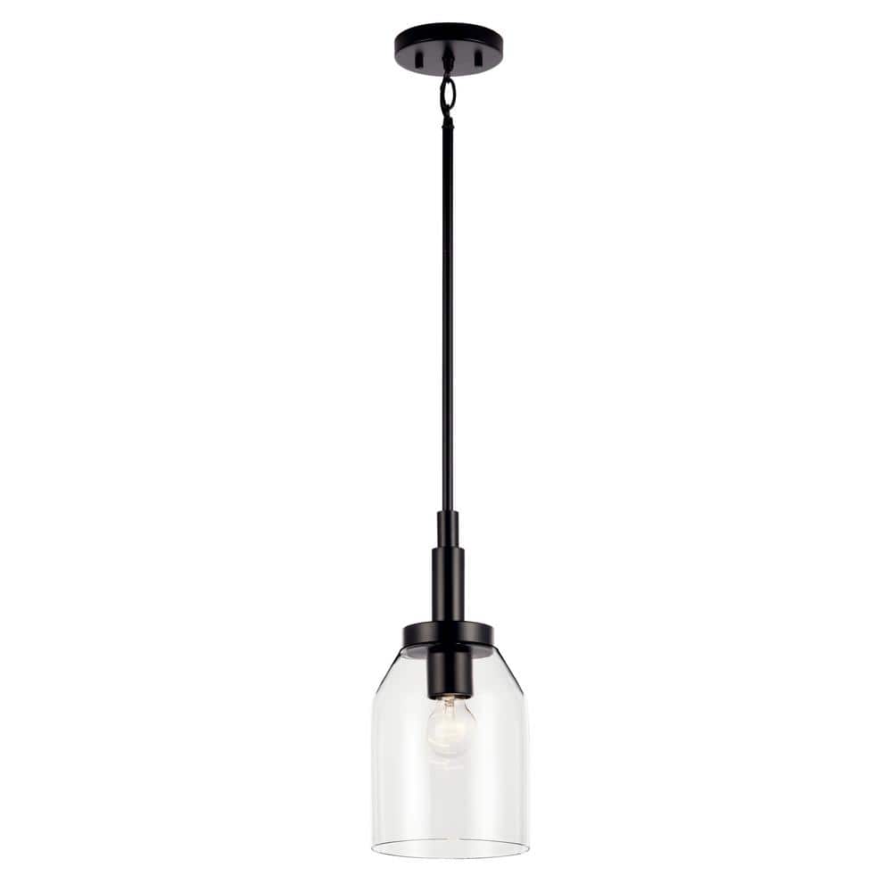 Madden 1-Light Black Modern Kitchen Hanging Mini Pendant Light with Clear Glass price history on PriceWatchPro