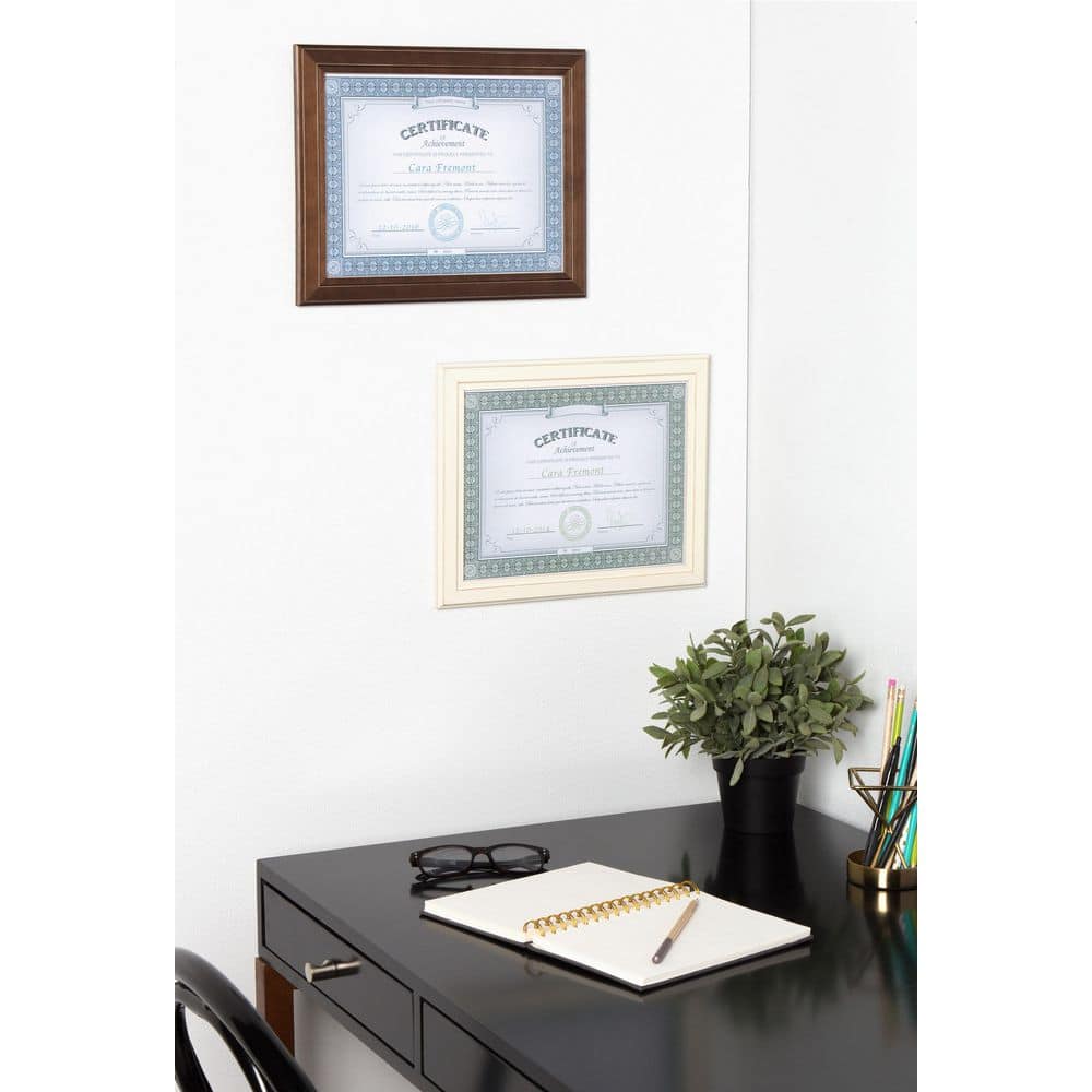 Distressed Soft White Solid Wood 8.5x11 Document Frame