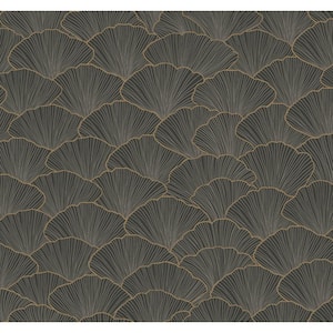 Grey Luminous Gingko Paper Unpasted Matte Wallpaper (27 in. x 27 ft.)