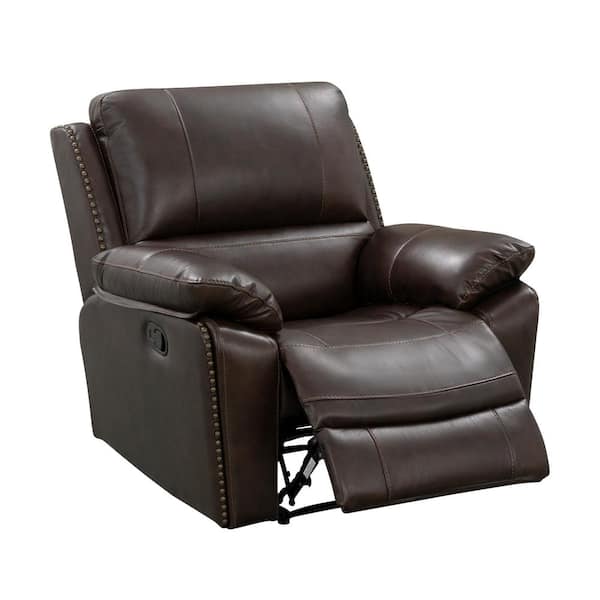 DEVON & CLAIRE Solana Leather Recliner, Dark Brown