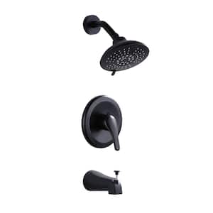 Single Handle 1 -Spray Tub and Shower Faucet 2.2 GPM in. Spot Defense Matte Black Valve Included