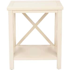 Candence Off-White Storage End Table