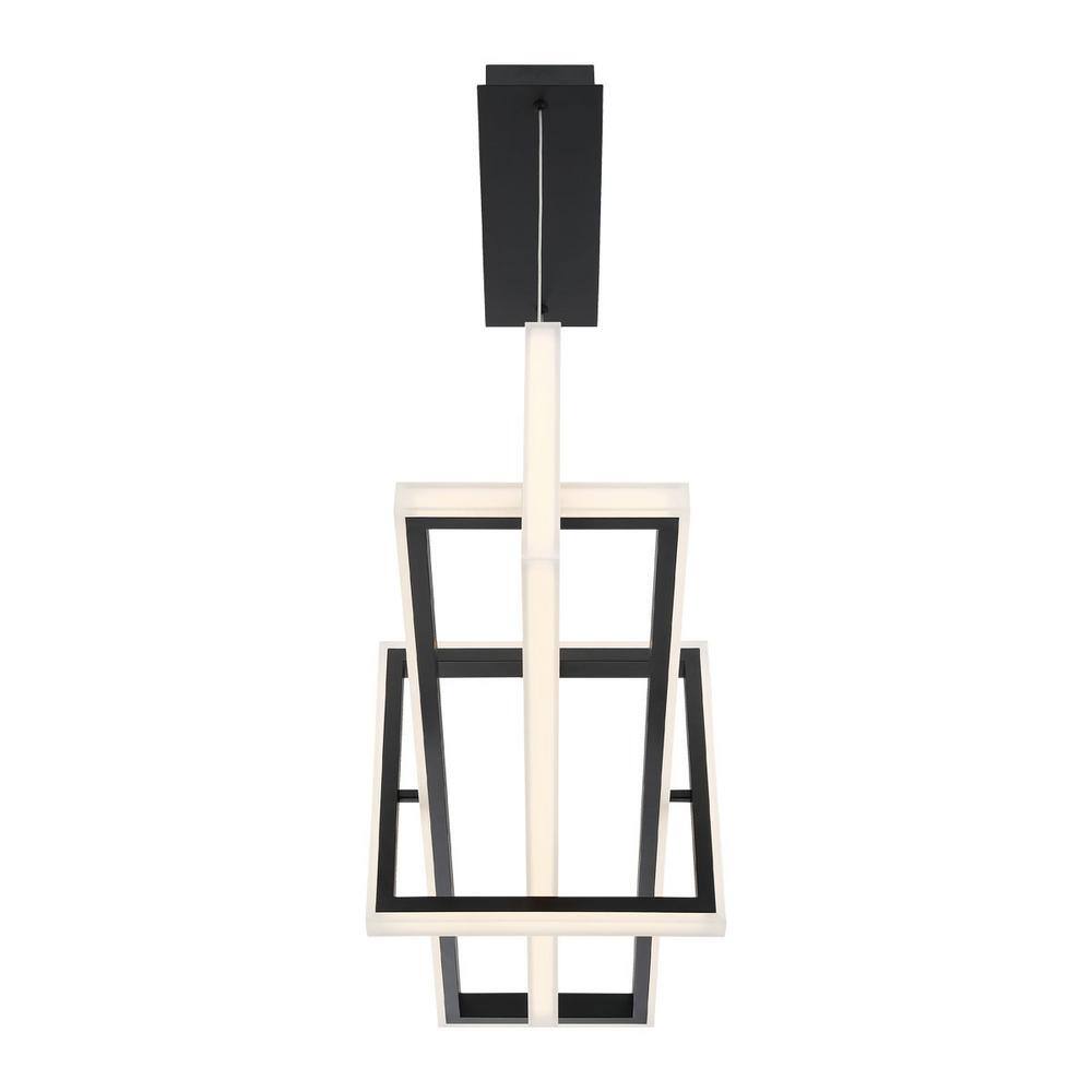 Matte Black Geometric LED Chandelier with Acrylic Frame