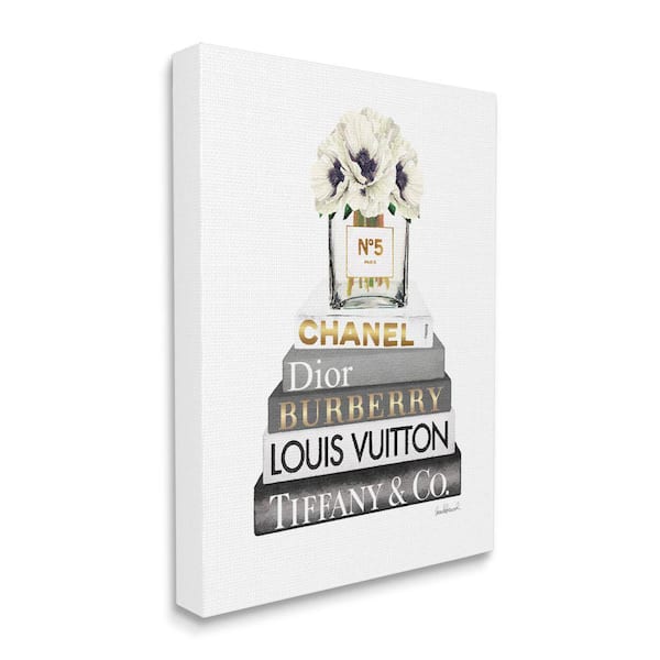 Stupell Industries "Blooming Floral Display Designer Bookstack" by Amanda Greenwood Unframed Nature Canvas Wall Art Print 36 in. x 48 in.