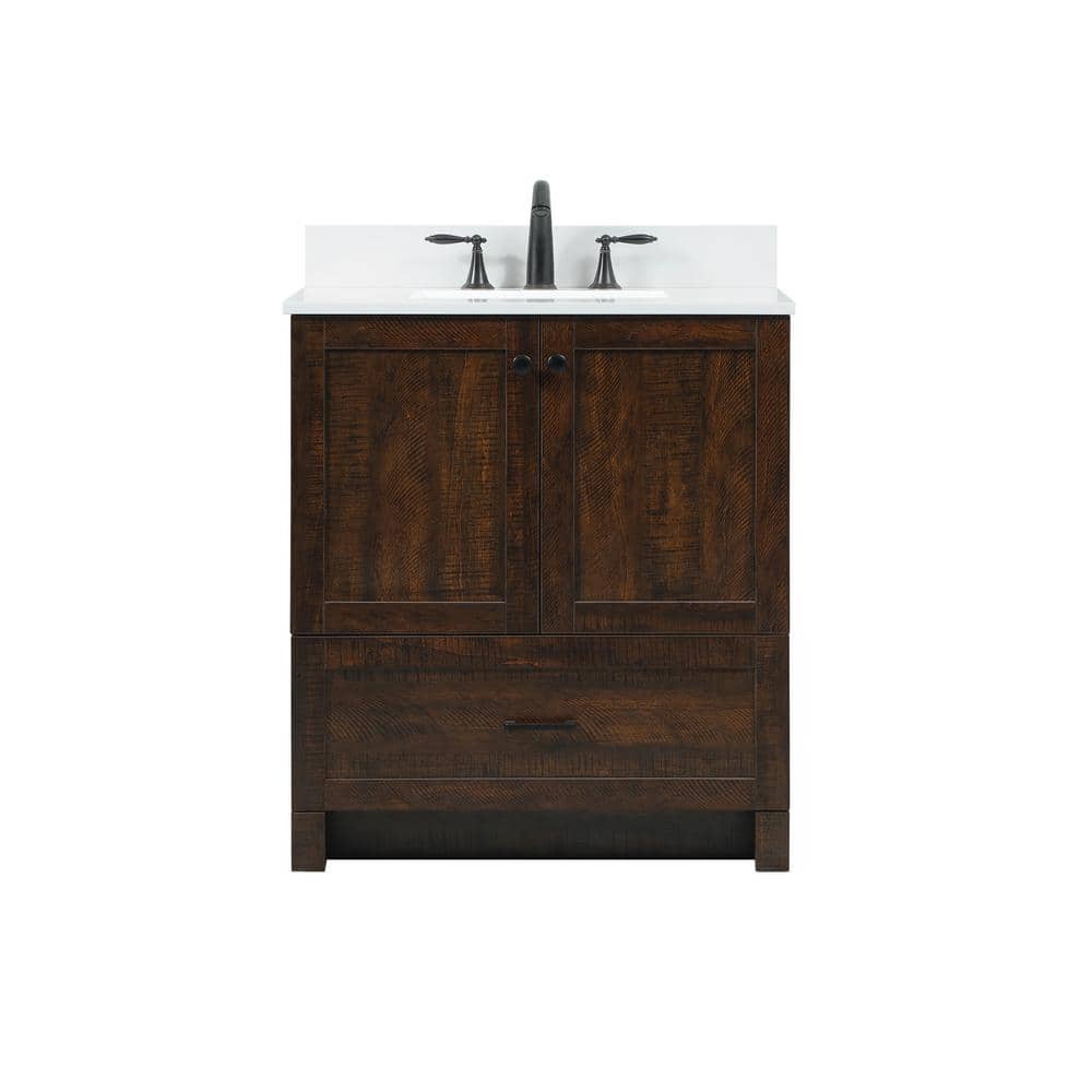 Timeless Home 30 in. W x 19 in. D x 34 in. H Bath Vanity in Expresso with I