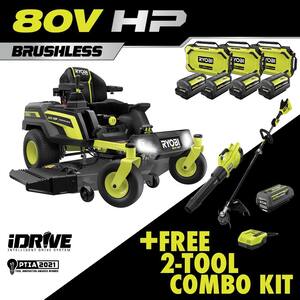 80V HP Brushless 54 in. Battery Electric Cordless Zero Turn Riding Mower (3) 80V Batteries (4) 40V Batteries and Charger