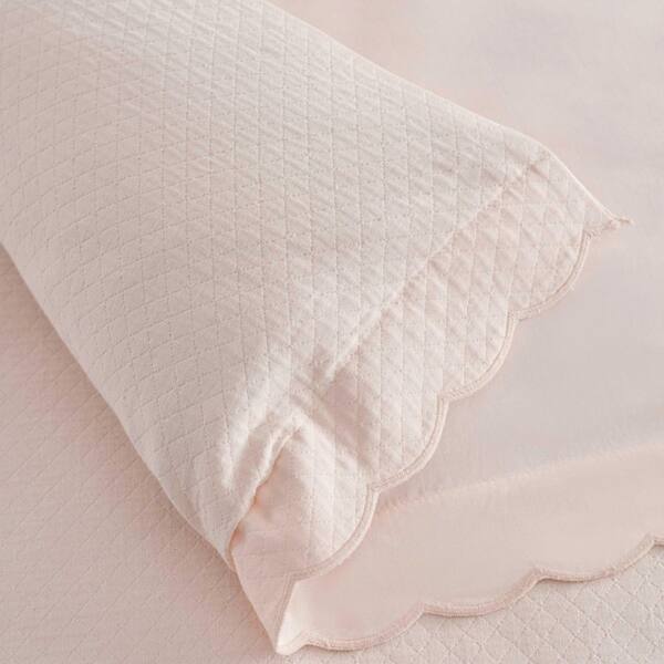 MARTHA STEWART Signature Scallop 3-Piece Pearl Peach Jacquard