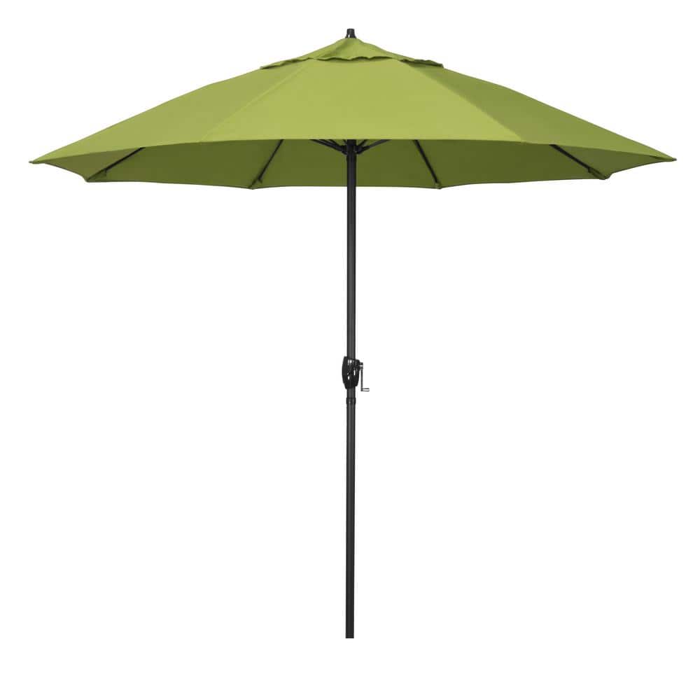 9 ft. Bronze Aluminum Market Patio Umbrella with Fiberglass Ribs and Auto Tilt in Macaw Sunbrella price history on PriceWatchPro