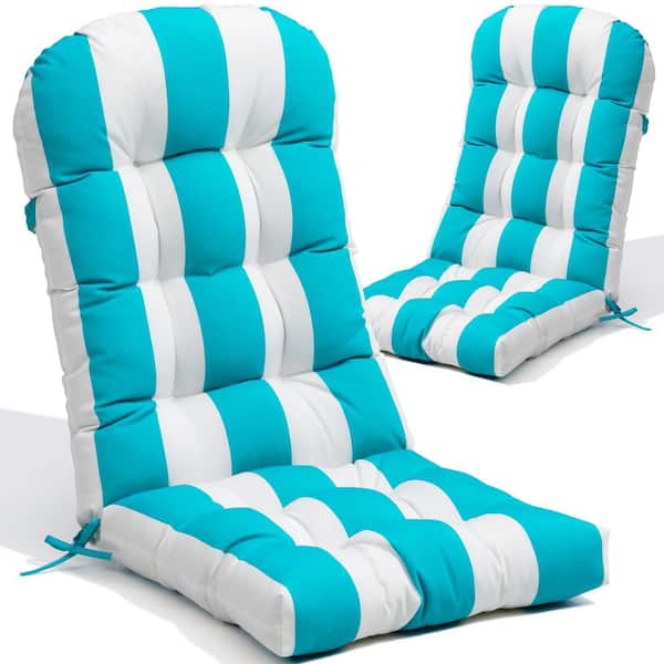 Unbranded 50 in. x 20 in. 2-Piece Polyester Outdoor Adirondack Chair Cushion in Blue and White