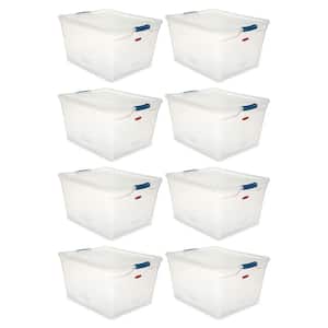 Cleverstore 71 qt. Latching Plastic Storage Container and Lid (8-Pack)