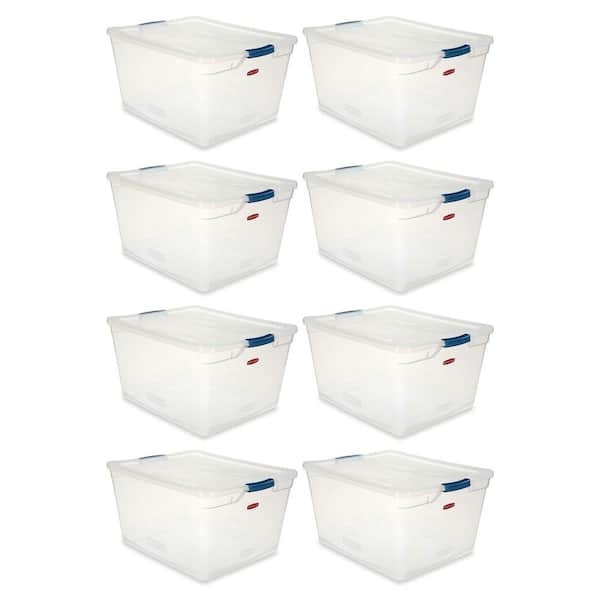 Cleverstore 71 qt. Latching Plastic Storage Container and Lid (8-Pack)
