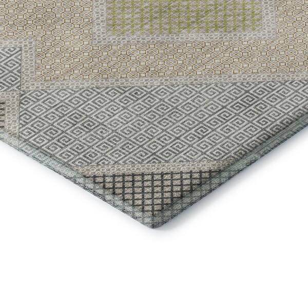 Mayfield Premium Machine Washable Abstract AMF2111 Pewter 2 ft. x 3 ft. Accent Rug