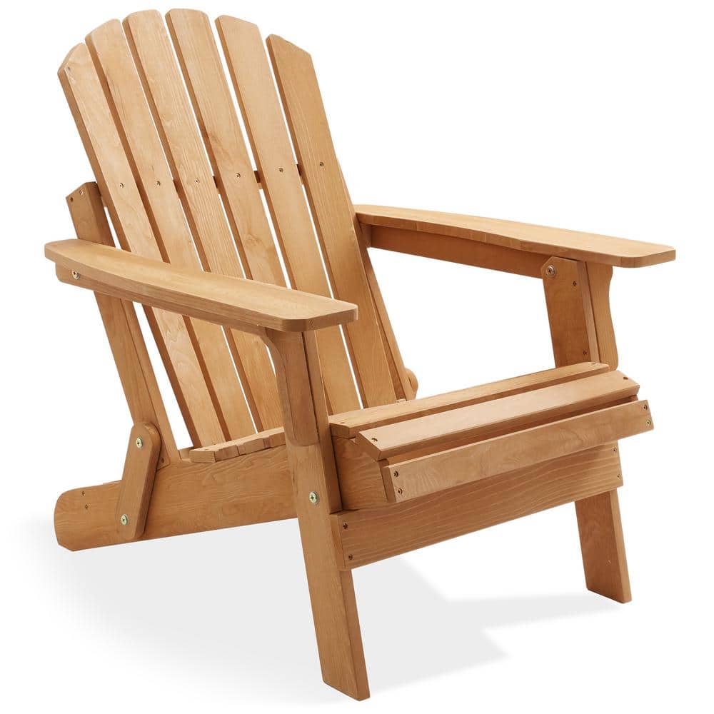Casafield Oversized Folding Wooden Adirondack Chair - Natural ACH