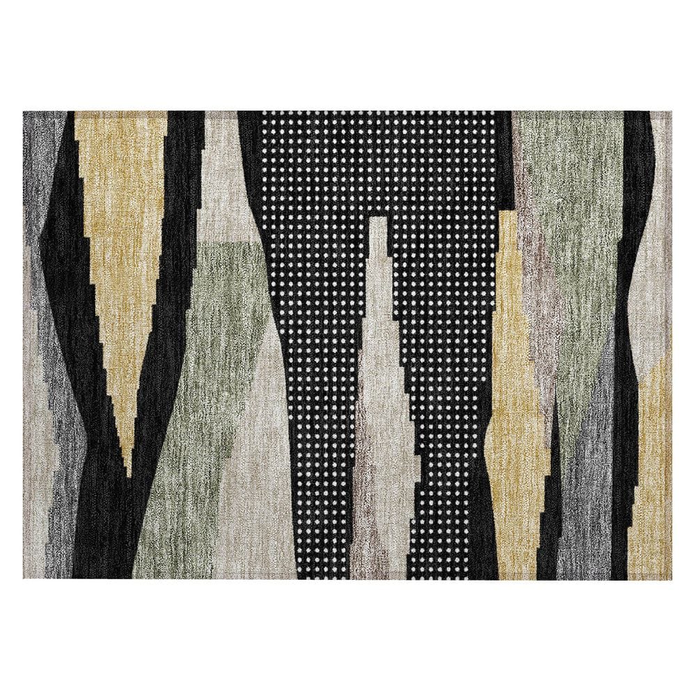 Chantille Machine Washable Indoor/Outdoor Abstract ACN2761 Black 2 ft. x 3 ft. Accent Rug price history on PriceWatchPro
