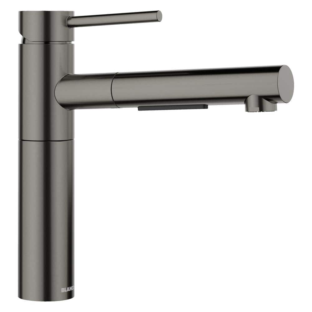 Alta II Single Handle Pull Out Sprayer Kitchen Faucet in Satin Dark Steel
