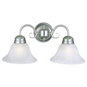 Millbridge 2-Light Satin Nickel Sconce with Alabaster Glass Shade