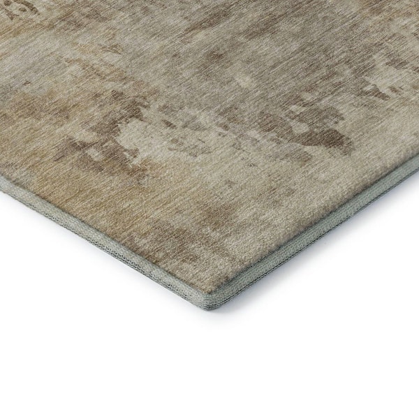 Mayfield Premium Machine Washable Abstract AMF2073 Tan 2 ft. x 3 ft. Accent Rug