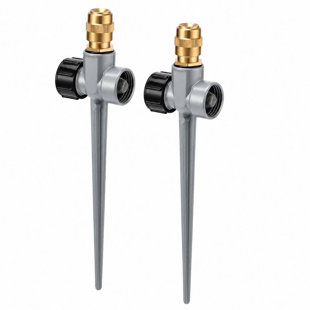 2 Pack Metal Lawn Sprinklers for Yard Adjustable Brass Nozzle Aluminum Alloy Spike Base 360 Degree Coverage price history on PriceWatchPro