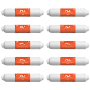 10 Pack Post Activated Carbon Water Filter Replacement - 5 Micron - Under Sink Reverse Osmosis System