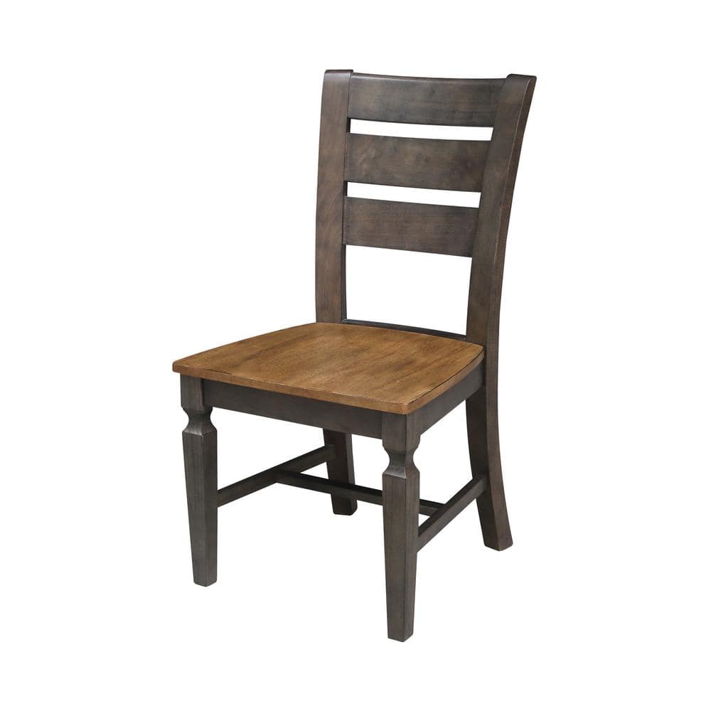 Vista Hickory and Washed Coal Ladderback Side Chairs