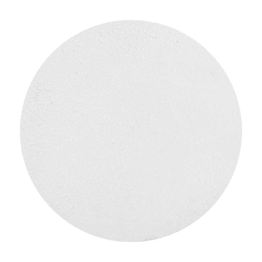 Hollie 18" White Frosted Minimalist Drum Accent Table