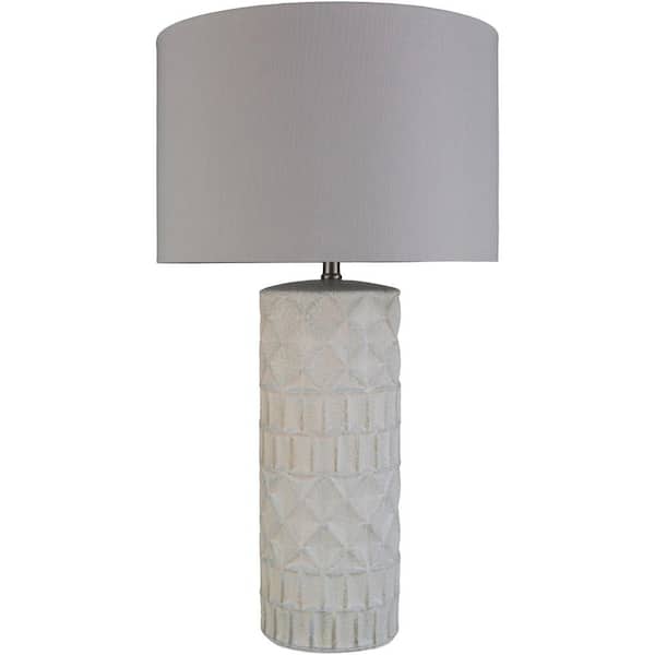 Artistic Weavers Sapo 31 in. Light Gray Indoor Table Lamp with Light Gray Drum Shaped Shade