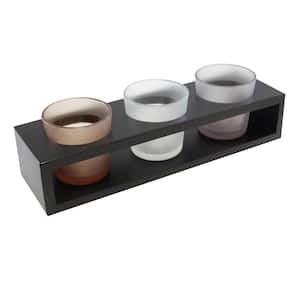 Trio Candle Tray with 3 Glass Votives