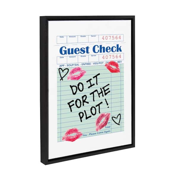 Kate and Laurel Sylvie Do It For The Plot Guest Check Framed Canvas by Alli Standefer Set of 1 Culture Art Print 18.00 in. x 24.00 in.