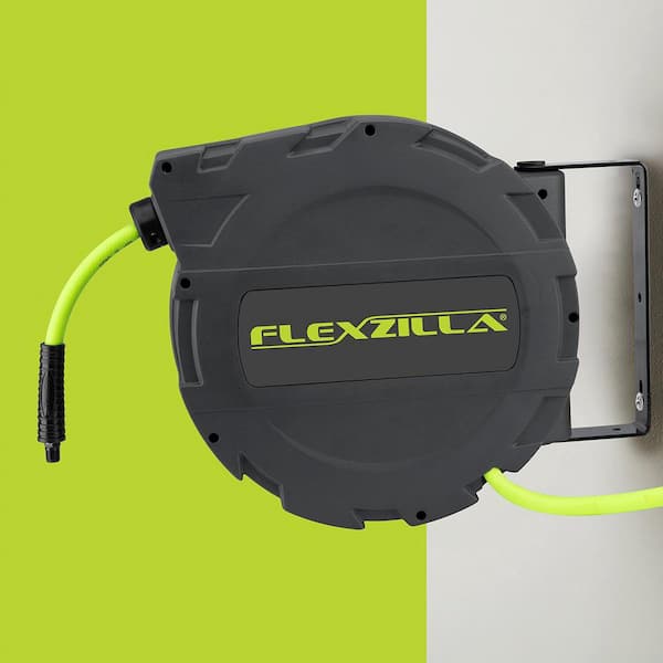 Flexzilla® Pro Retractable Water Hose Reel, 1/2 x 70', Flexible Hybrid  Polymer, ZillaGreen™ 