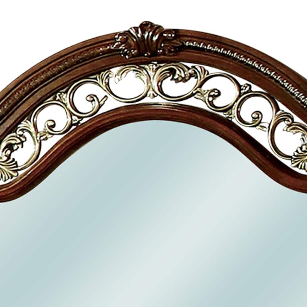 Arthur Traditional Brown Cherry Wood Framed Mirror