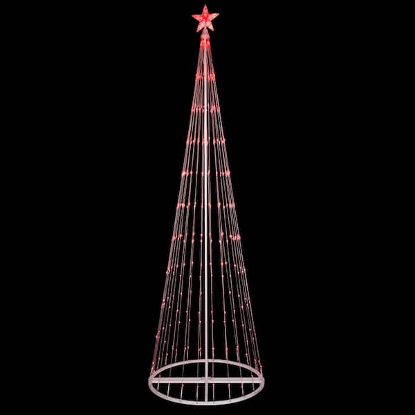 Kringle Traditions 108 in. Christmas Red LED Animated Lightshow Cone ...