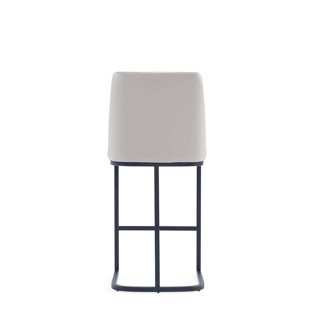 Light Gray Leatherette Upholstered Metal Counter Stool