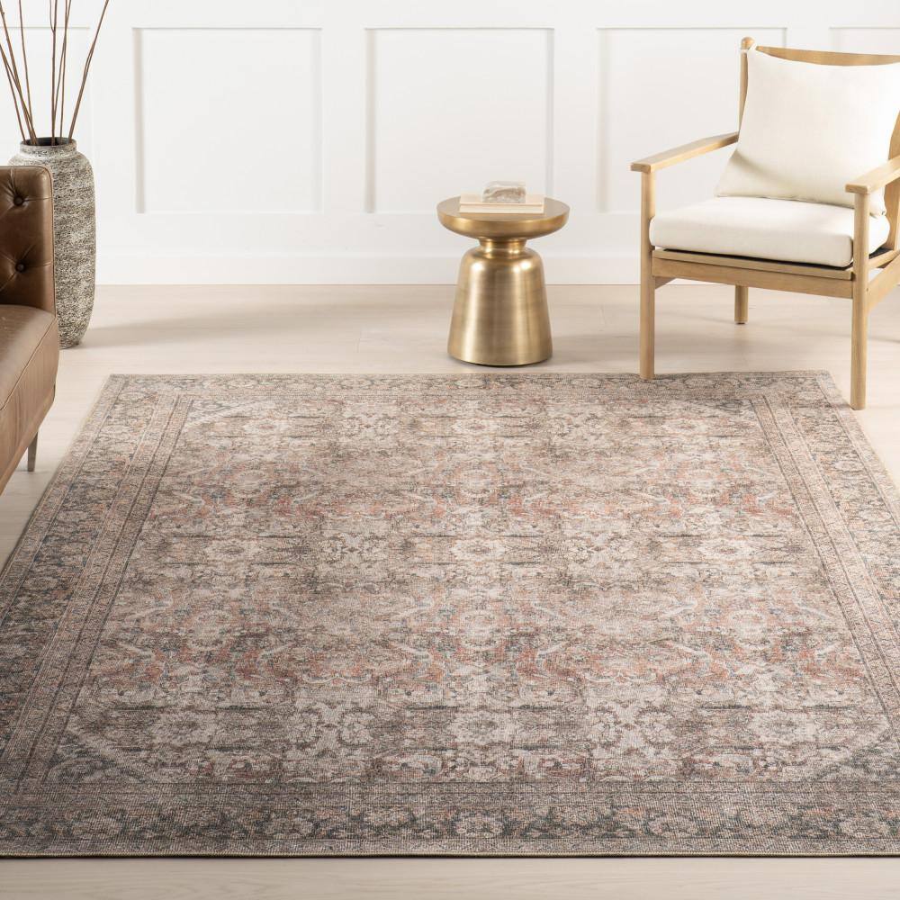Hillstone Brown Rectangular Synthetic Vintage Medallion Area Rug