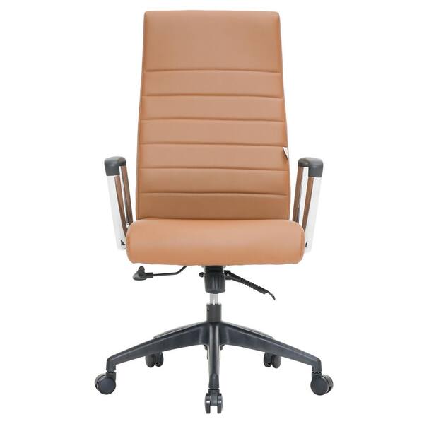 Leisuremod Hilton Modern High Back Adjustable Height Leather