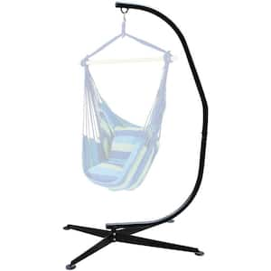 7 ft. Swivel C Stand Metal Hammock Stand in Black