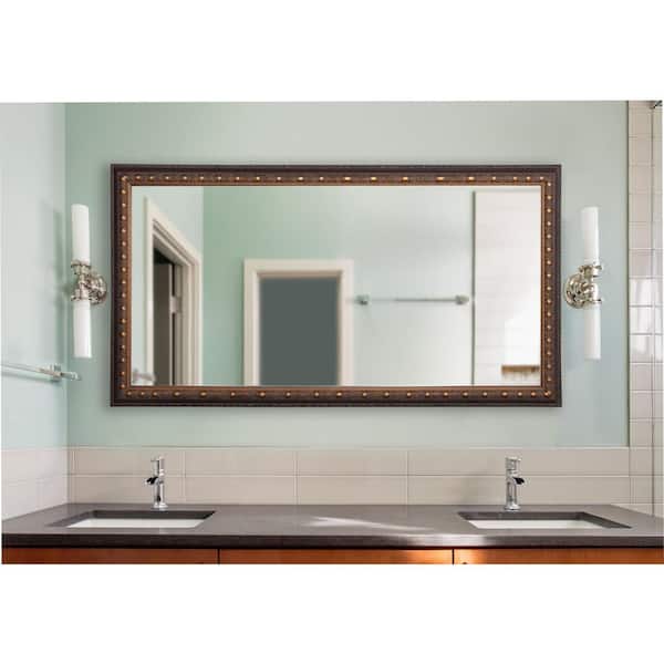 Unbranded 34 in. W x 67 in. H Framed Rectangular Bathroom Vanity Mirror in Bronze