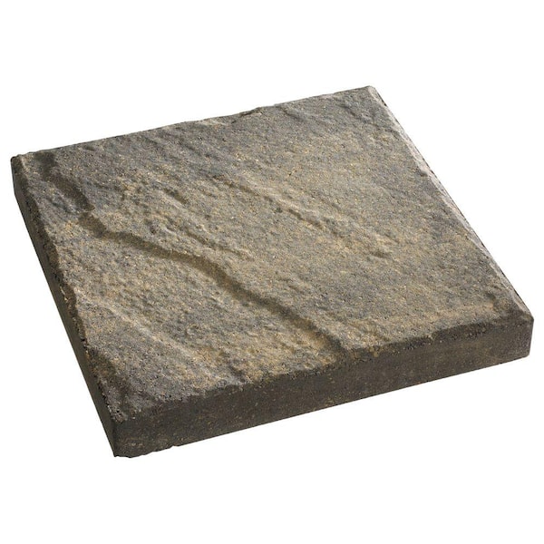 Natural Impressions 12 in. x 12 in. Charcoal/Tan Slate Top Concrete Step Stone