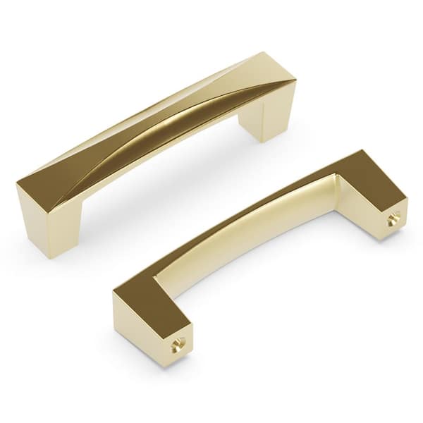 HICKORY HARDWARE Crest Collection Pull 3 in. (76 mm)Center to Center Champagne Bronze Finish Modern Bar Pull Zinc