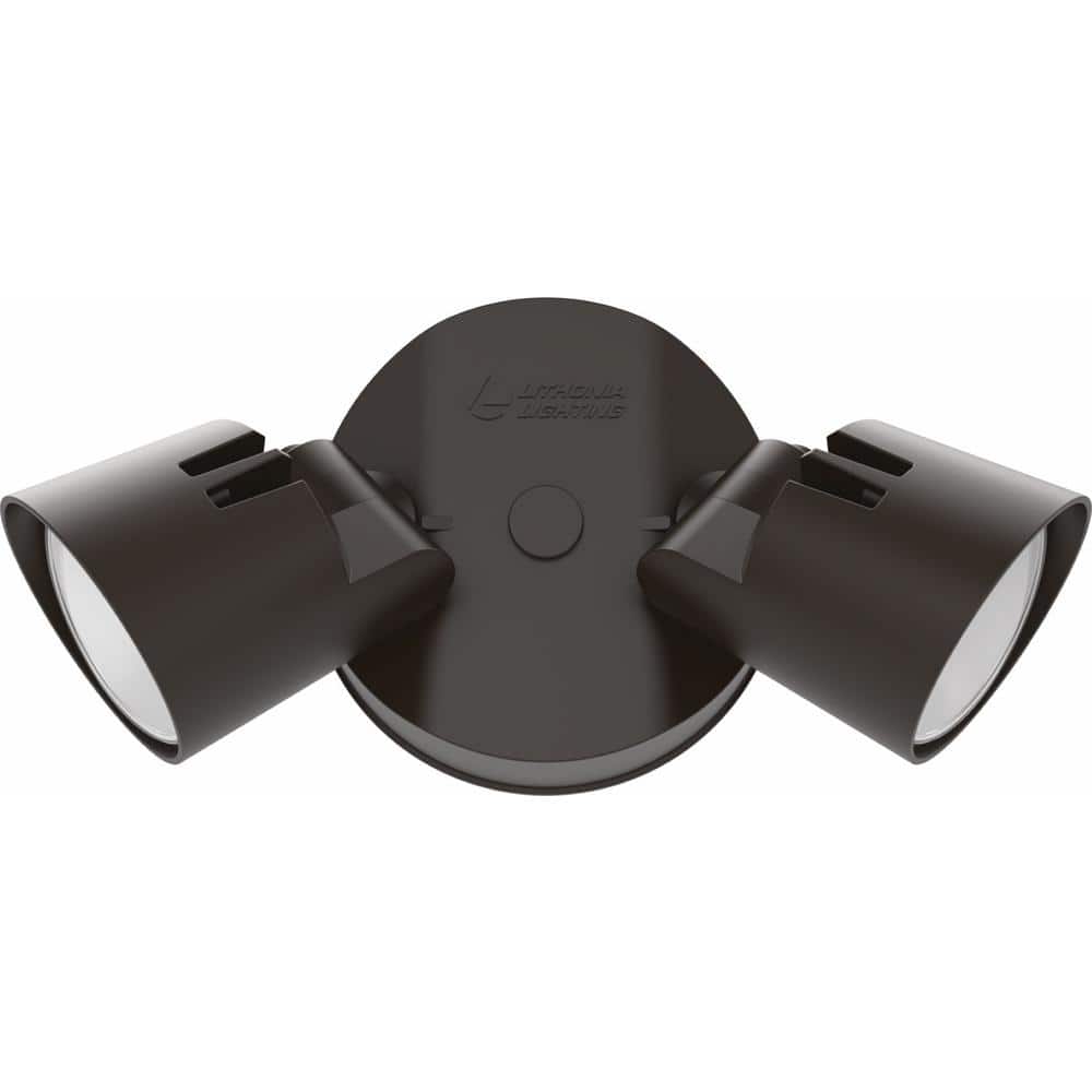 Dark Bronze Dual Head LED Outdoor Security Flood Light