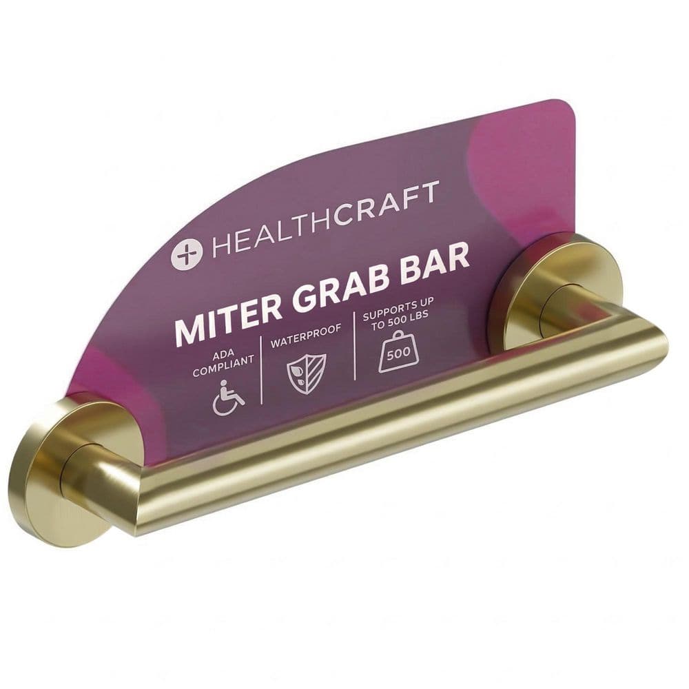 MITER 12 in. x 1.25 in. Grab Bar ADA Compliant for Bath and Shower Safety (500 lbs. Capacity) in Brushed Gold price history on PriceWatchPro