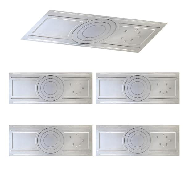 5-Pack New Construction Mounting Plate Integrated LED Recessed Light Trim for 4/6/8 in. LED Recessed Lighting Fixtures